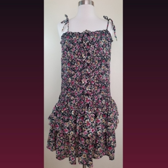 Chesley Dresses & Skirts - Chesley Black Floral Ruffle Dress